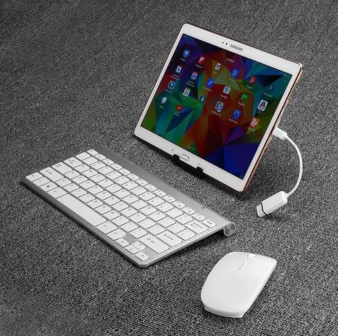 Wireless Keyboard and Mouse Combo, 2.4GHz Compact Full-Size Keyboard Mouse, Round Keycaps, Scissor Switch, 800/1200/1600 DPI, Single USB Receiver, for PC Laptop Mac Windows, White in Saudi Arabia