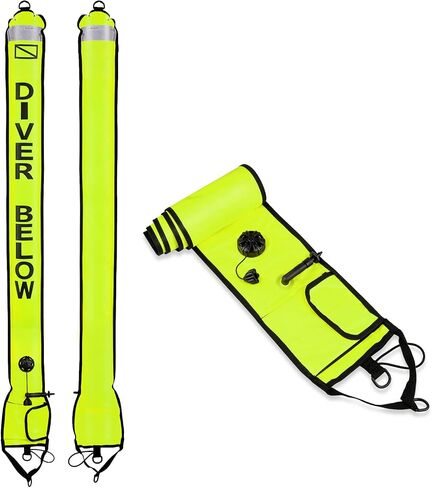 5ft Scuba Surface Marker Buoy Safety Sausage with Storage Pouch in Kuwait