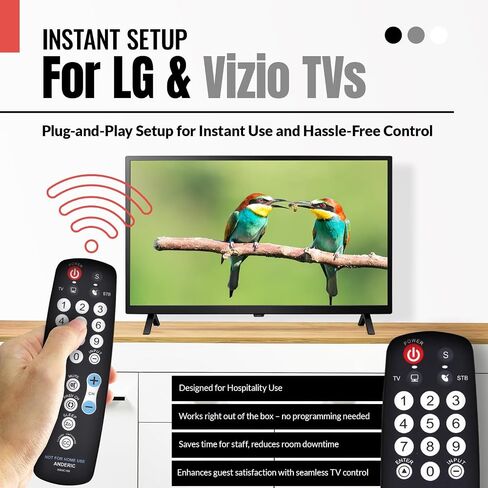 Anderic EzWipe Universal TV Remote Control - 1-Device - TV Only in Saudi Arabia