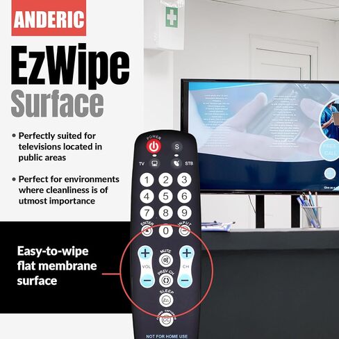 Anderic EzWipe Universal TV Remote Control - 1-Device - TV Only in Saudi Arabia
