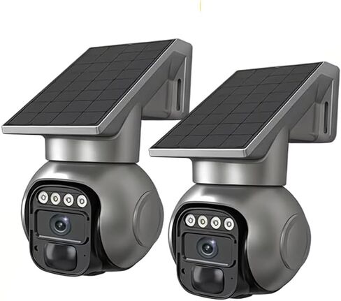 2 pcs 4G LTE Cellular Solar Security Cameras,5MP,24/7 Recording,Talk-Through Camera,AI Motion Detection,Built in SIM Card,One-Key Alarm, Motion Detection & Motion Tracking. in Kuwait