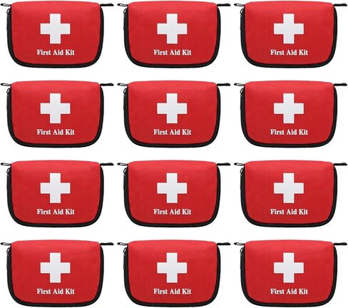 Faylapa 12Pcs Mini Empty First Aid Bag, 5.5x3.5x1.5 inches Travel Pouch Bag for Travel, Car, Home, Office, Camping, Outdoor (Bag Only) in Kuwait