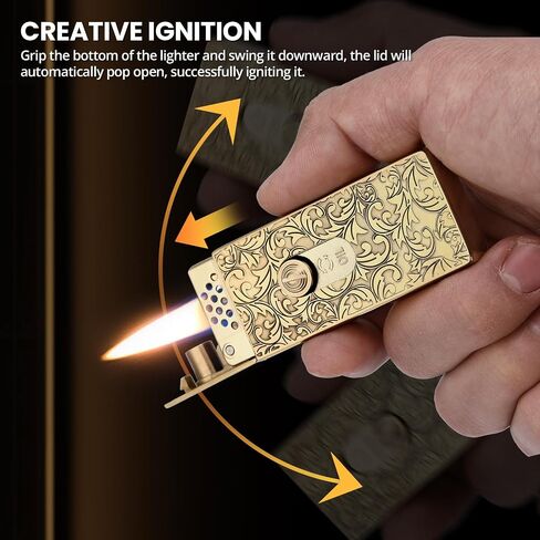 SOMGEM Matchbox Trench Lighter, Refillable Soft Flame, Vines in Saudi Arabia