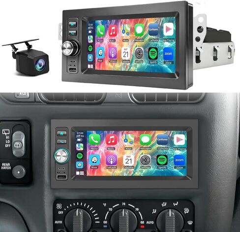Plug&Play 1.5 Din Car Radio for Chevy Silverado 1995-2002，S10 1998-2002，Blazer 1998-2002，for GMC Suburban 1995-1999,Yukon 1995-2002 Sonoma 1998-2002，6.9 Inch IPS Touch Screen with Carplay Android auto in Saudi Arabia