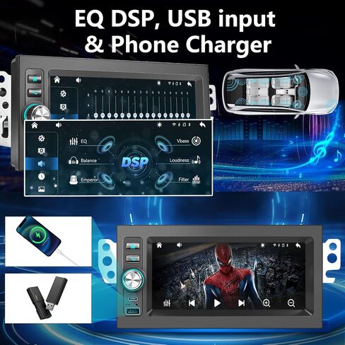Plug&Play 1.5 Din Car Radio for Chevy Silverado 1995-2002，S10 1998-2002，Blazer 1998-2002，for GMC Suburban 1995-1999,Yukon 1995-2002 Sonoma 1998-2002，6.9 Inch IPS Touch Screen with Carplay Android auto in Saudi Arabia