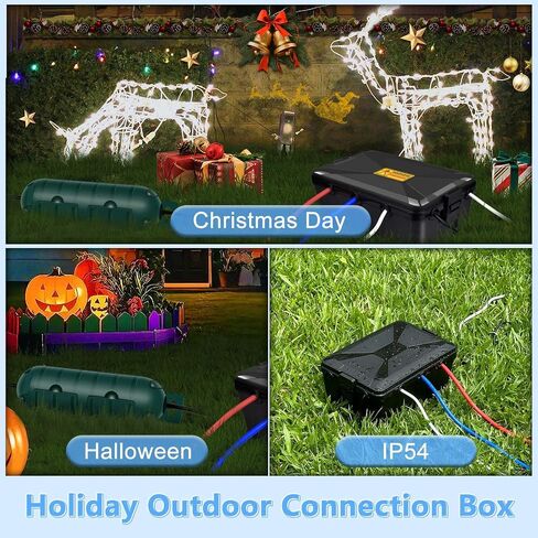 NineLeaf IP54 Outdoor Extension Cord Cover, Waterproof Cord Connector Protector, Weatherproof Plug and Socket Safety Box for Garden Tools, Patio, Christmas Holiday Lights, Green, 10 Pack in Saudi Arabia