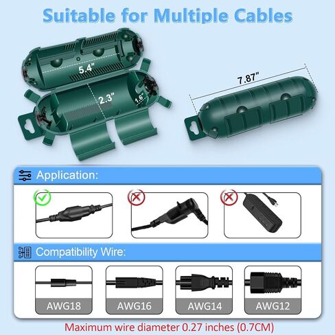 NineLeaf IP54 Outdoor Extension Cord Cover, Waterproof Cord Connector Protector, Weatherproof Plug and Socket Safety Box for Garden Tools, Patio, Christmas Holiday Lights, Green,500PCS in Saudi Arabia