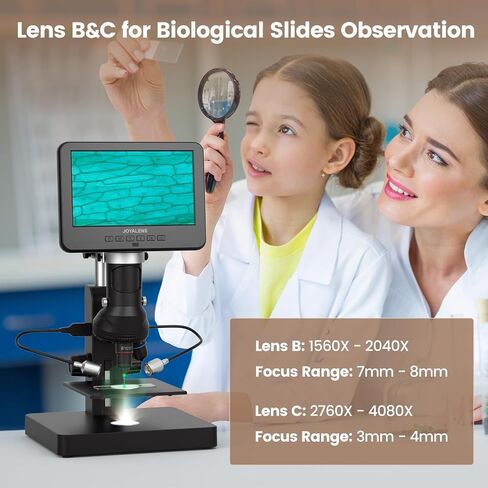 JL246PS 3 Lens 4000X HDMI Digital Microscope with 7'' IPS Screen in Saudi Arabia