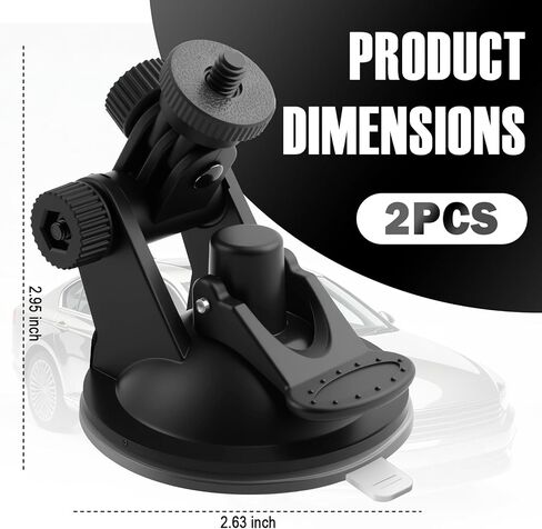 Dash Cam Suction Cup Camera Mount for Car, 360 Adjustable Dash Cam Suction Cup Mount with Strong Suctions, Portable Car Dashcam Mounts for Cars Dashcam, GPS, Phone Holder, 2PCS in Saudi Arabia