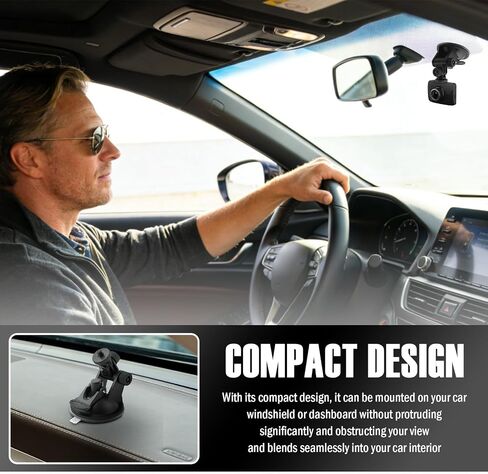Dash Cam Suction Cup Camera Mount for Car, 360 Adjustable Dash Cam Suction Cup Mount with Strong Suctions, Portable Car Dashcam Mounts for Cars Dashcam, GPS, Phone Holder, 2PCS in Saudi Arabia