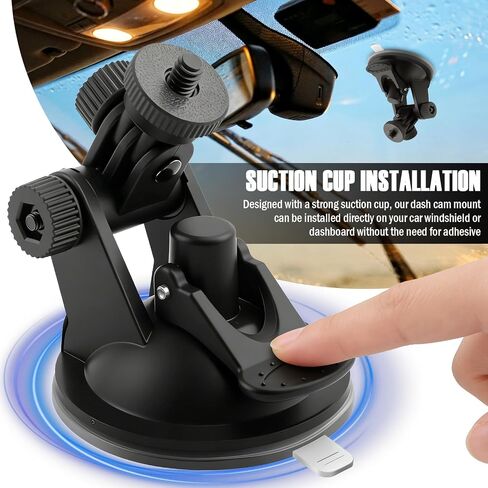 Dash Cam Suction Cup Camera Mount for Car, 360 Adjustable Dash Cam Suction Cup Mount with Strong Suctions, Portable Car Dashcam Mounts for Cars Dashcam, GPS, Phone Holder, 2PCS in Saudi Arabia