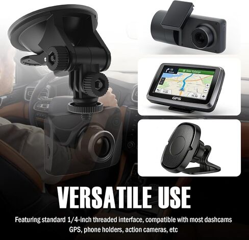 Dash Cam Suction Cup Camera Mount for Car, 360 Adjustable Dash Cam Suction Cup Mount with Strong Suctions, Portable Car Dashcam Mounts for Cars Dashcam, GPS, Phone Holder, 2PCS in Saudi Arabia