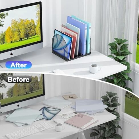 gianotter Monitor Stand with Drawer and 2 Pen Holder + Desk Organizer with 5 Compartments (Black) in Saudi Arabia