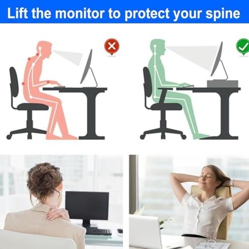 gianotter Monitor Stand with Drawer and 2 Pen Holder + Desk Organizer with 5 Compartments (Black) in Saudi Arabia