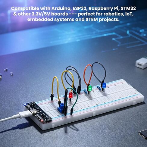 380 PCS Electronics Starter Kit with 830-Point Breadboard, USB Power Supply Module, Breadboard Kit Compatible with Arduino, ESP32, Raspberry Pi & STM32 in Kuwait