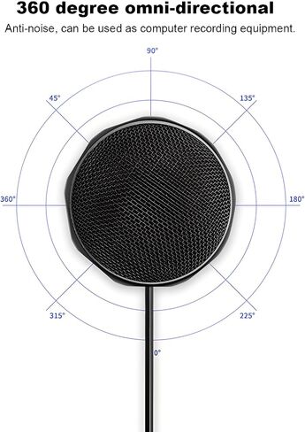 USB Omnidirectional Condenser Microphone, Black Mini Wired PC Laptop Mic in Saudi Arabia