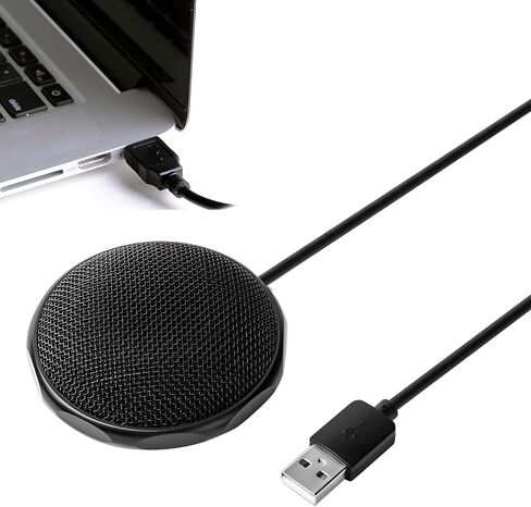 USB Omnidirectional Condenser Microphone, Black Mini Wired PC Laptop Mic in Saudi Arabia
