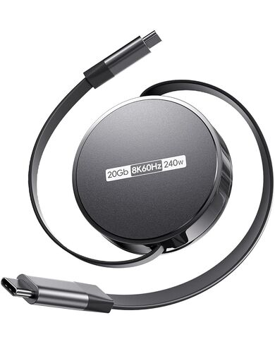 كابل USB C إلى USB C قابل للسحب، كابل USB 4 مع PD 240 وات، 20 جيجابت في الثانية، 8 كيلو60 هرتز in Kuwait