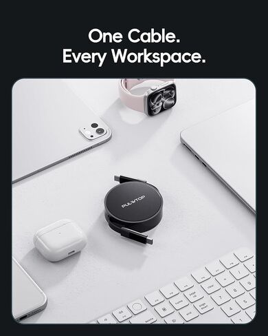 كابل USB C إلى USB C قابل للسحب، كابل USB 4 مع PD 240 وات، 20 جيجابت في الثانية، 8 كيلو60 هرتز in Kuwait