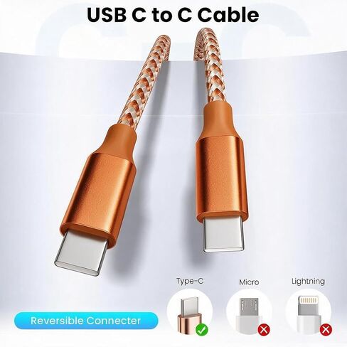 KYEHD USB C Cable，3 Pack 10FT 60W Fast Charging USB C to USB C Cable, Durable Type C Charger Cable for iPhone 17/16/15/iPad MacBook CarPlay and More in Saudi Arabia