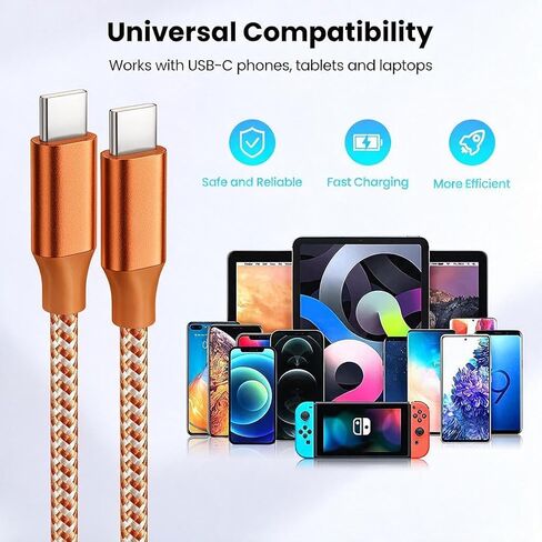 KYEHD USB C Cable，3 Pack 10FT 60W Fast Charging USB C to USB C Cable, Durable Type C Charger Cable for iPhone 17/16/15/iPad MacBook CarPlay and More in Saudi Arabia