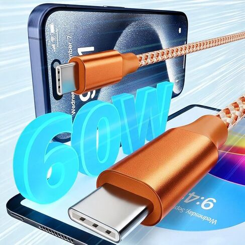 KYEHD USB C Cable，3 Pack 10FT 60W Fast Charging USB C to USB C Cable, Durable Type C Charger Cable for iPhone 17/16/15/iPad MacBook CarPlay and More in Saudi Arabia