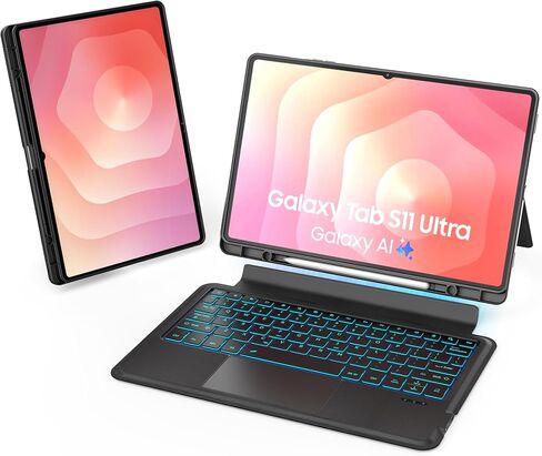Keyboard Case for Samsung Galaxy Tab S11 Ultra 14.6" Detachable Magnetic Keyboard, Trackpad, 7-Color Backlit, DeX Mode, AI Key, Pen Holder, Smart Auto Sleep/Wake in Saudi Arabia