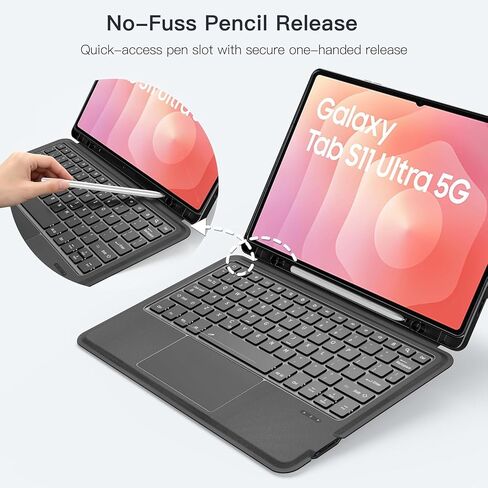 Keyboard Case for Samsung Galaxy Tab S11 Ultra 14.6" Detachable Magnetic Keyboard, Trackpad, 7-Color Backlit, DeX Mode, AI Key, Pen Holder, Smart Auto Sleep/Wake in Saudi Arabia