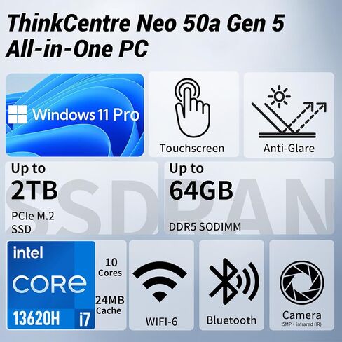 Lenovo ThinkCentre Intel Core i7-13620H 64GB + 2TB Business All-in-One in Kuwait