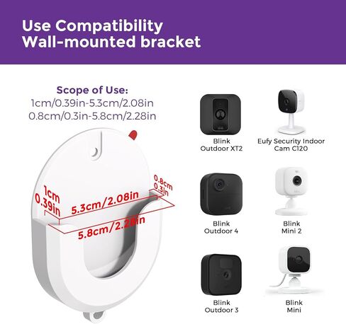No-Drill Blink Camera Mount - 3 Pack Adhesive Wall Mount for Blink Outdoor 4, 2K+, Mini 2, Mini 2K+ & Ring Indoor, Strong 3M VHB Tape, Renter-Friendly in Saudi Arabia