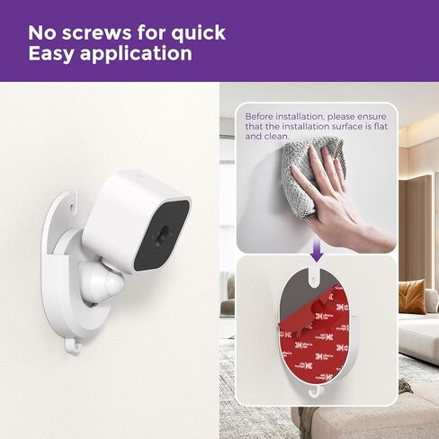 No-Drill Blink Camera Mount - 3 Pack Adhesive Wall Mount for Blink Outdoor 4, 2K+, Mini 2, Mini 2K+ & Ring Indoor, Strong 3M VHB Tape, Renter-Friendly in Saudi Arabia