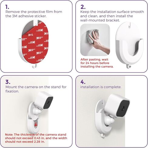 No-Drill Blink Camera Mount - 3 Pack Adhesive Wall Mount for Blink Outdoor 4, 2K+, Mini 2, Mini 2K+ & Ring Indoor, Strong 3M VHB Tape, Renter-Friendly in Saudi Arabia