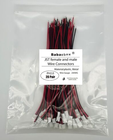 20pair 24AWG JST PH2.0 Male and Female 2pin Connector Cable for Battery JJRC H36 H67 Blade Inductrix E010 E013 in Kuwait