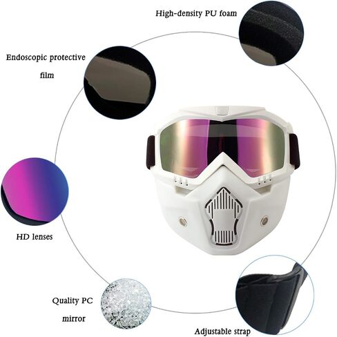 EKIND Tactical Mask with Removable Face Mask Compatible for Nerf Elite Toy Gun Game Rival Ball (White) in Kuwait