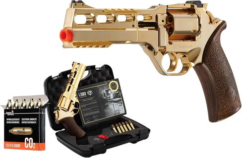 Lancer Tactical CoBranding Bo Manufacturer Chiappa Rhino Revolver 50DS .357 Magnum Style Airsoft Pistol Gold 330 FPS- Limited Edition in Saudi Arabia