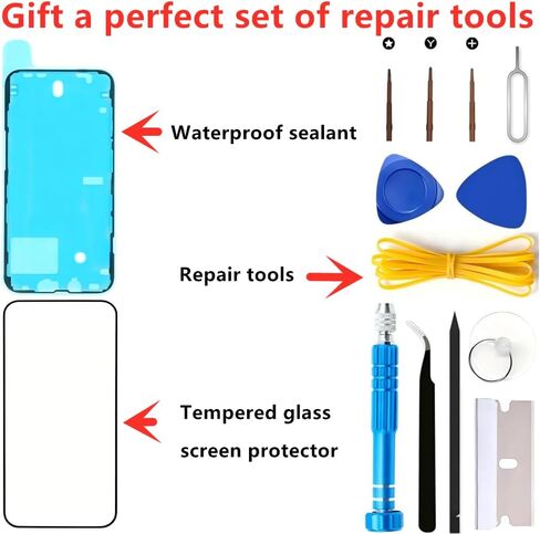 Soft OLED for iPhone 13 Screen Replacement 6.1'' 3D Touch Display FHD Digitizer Assembly A2482 A2631 A2633 A2634 A2635 with Repair Tools Kit,Waterproof sealant,Screen Protector(Soft OLED,Not LCD) in Saudi Arabia