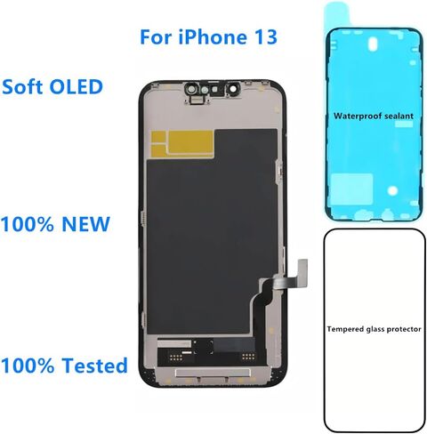 Soft OLED for iPhone 13 Screen Replacement 6.1'' 3D Touch Display FHD Digitizer Assembly A2482 A2631 A2633 A2634 A2635 with Repair Tools Kit,Waterproof sealant,Screen Protector(Soft OLED,Not LCD) in Saudi Arabia