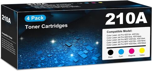 210A Toner Cartridges 4 pack for HP 210A 210X Toner Cartridges, 4301fdw 4201dn 4201dw Toner Cartridge, HP210A HP210X 210 Toner set for Color Laser Jet Pro MFP 4301fdw 4201dn 4201dw 4301fdn 4301fdn in Saudi Arabia