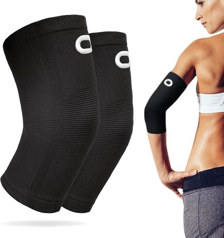 Elbow Brace for Women & Men (Pair) – Elbow Compression Sleeve for Tendonitis, Tennis Elbow & Golfers Elbow – Arm & Elbow Support for Arthritis, Bursitis, Weightlifting & Pain Relief in Saudi Arabia