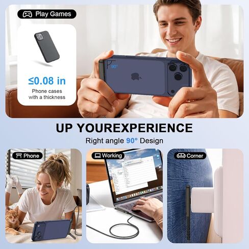 240W USB-C 90°Degree Invisible Phone Stand with USB C Adapter 2Pack in Kuwait