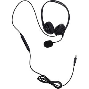 USB Headset with Mic Intuitive Line Control LED Lights Wired Headphones for Clear Calls, Professional Work, Volume Control, Black in Kuwait