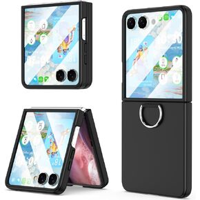 for Samsung Galaxy Z Flip 8 Case Ring Shockproof Protective Cover Flip Z 8 Phone Case for Galaxy Z Flip 8 5G 2026 - Black in Saudi Arabia