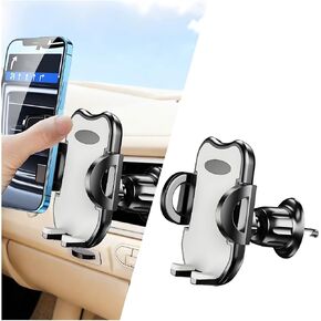 Zpana Car Phone Holder, 360° Rotation Vehicle Air Vent Cell Phone Mount with Hook Clip, Hands Free Automotive Interior Smartphone Stand, Universal for SUV Automobile Lorry (Black) in Kuwait