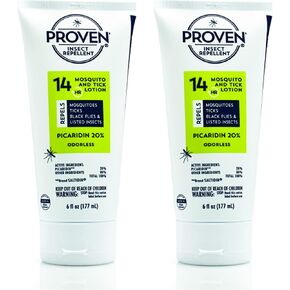 Proven Insect Repellent Lotion for Mosquitoes, Ticks & Black Flies - (2 Pack) 6 fl oz - DEET Alternative Mosquito Repellent - Up to 14-Hour Protection - Great for Camping or Hiking - Odorless in Kuwait