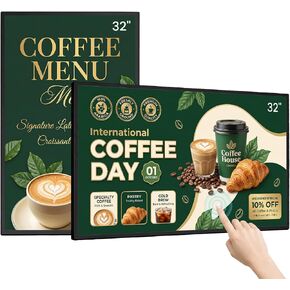 32-Inch Wall Mount Digital Signage, 10-Point Touch FHD Commercial Display in Saudi Arabia