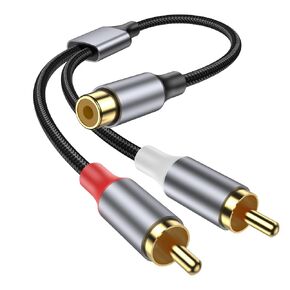 RCA Splitter 1 Female to 2 Male 2 Pack, RCA Y Splitter Audio Video Cable Split Adapter for Amplifiers, Gaming Consoles, CD Player, Subwoofer, Home Theater, HDTV. in Saudi Arabia