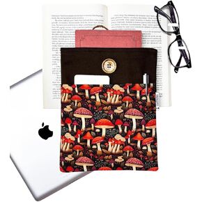 Book Sleeve Case Cover Brown Cotton Gabardine for Books and Tablets Standard Size - Brown, Standart in Kuwait