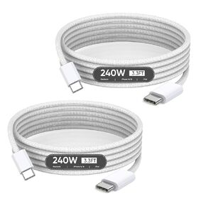 USB C إلى USB C، كابل USB C 240 واط، كابل 6.6 قدم C إلى C شحن سريع لأجهزة Macbook Pro/Macbook Air، iPad Pro 12.9 بوصة، iPhone 15/Pro Max/Pro/Plus، Samsung Galaxy S23، متوافق 140W/100W /65W/45W/35W/20W in Kuwait
