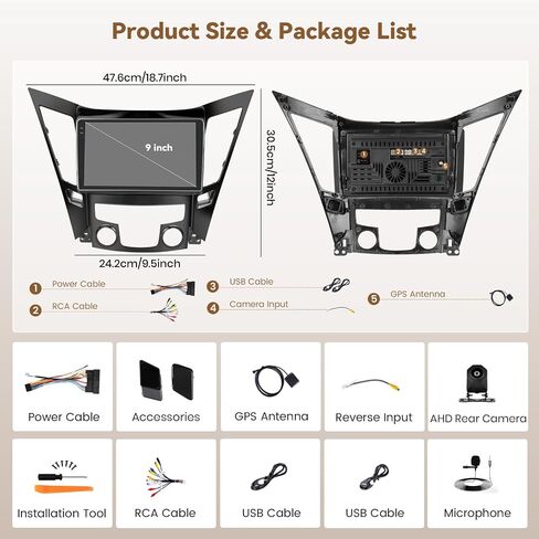 4+64G 9'' Android 15 Car Stereo for Hyundai Sonata 2010-2015 in Saudi Arabia