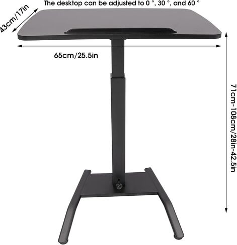 Adjustable Rolling Laptop Desk with Pedal for Standing Home Office in Saudi Arabia